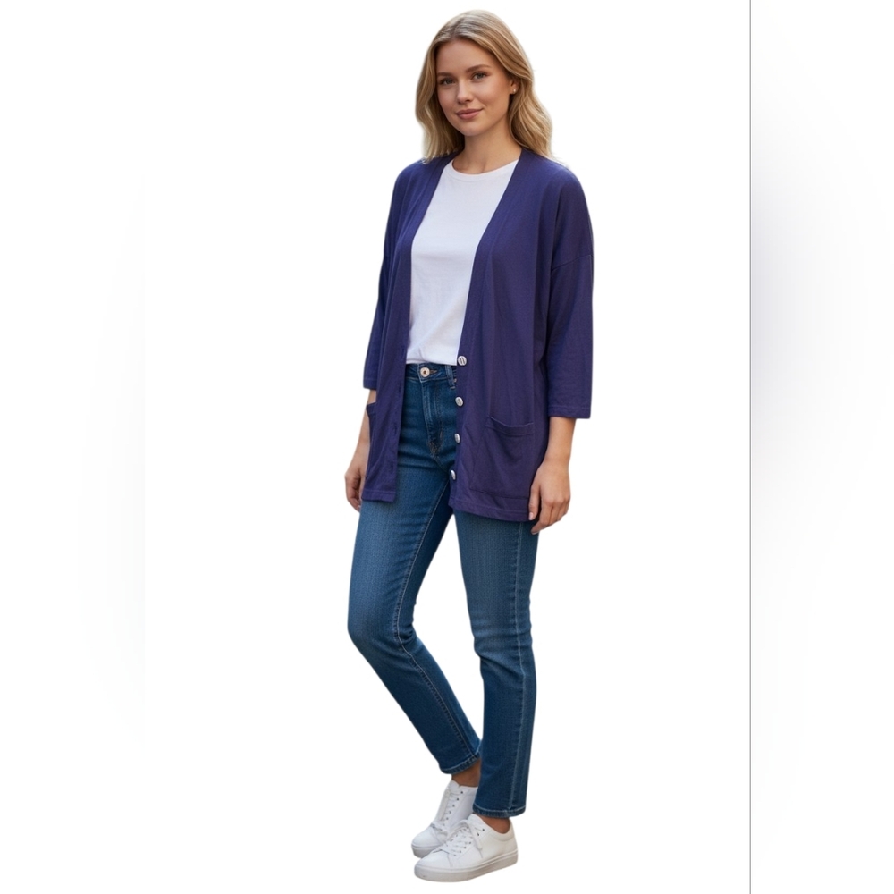 Corner Stone Blue Lightweight Cardigan Size 20W Vintage Look